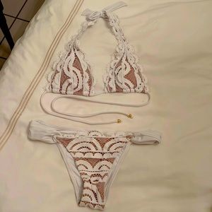 Pily Q white and tan bikini set